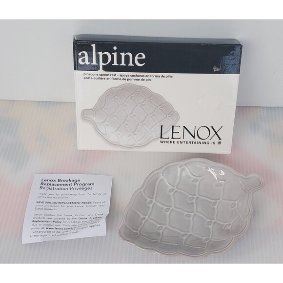 Lenox Alpine Collection Pinecone Shaped Spoon Rest Tea Bag Holder Woodland Decor - Picture 1 of 6
